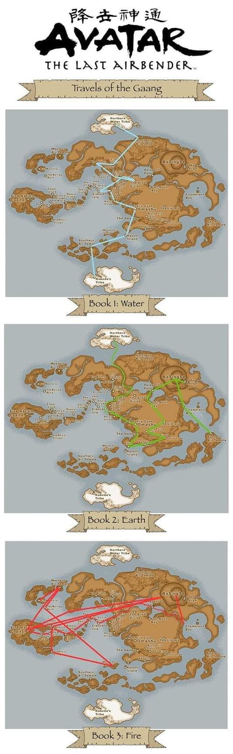 Avatar The Last Airbender Journey Map Ffs Aang We're Not Allowed To Travel And Leave Our House! - 9Gag