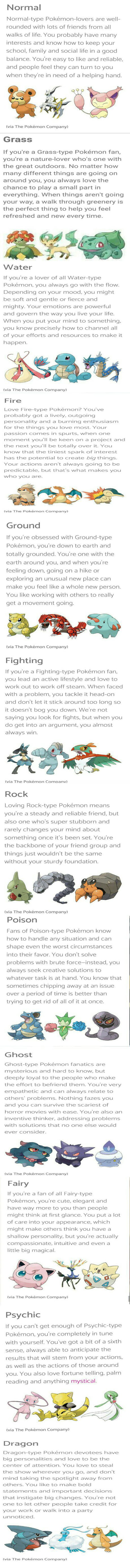 What Your Favourite Pokemon Type Says About You