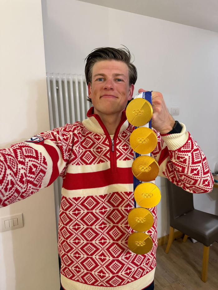 Norway takes 17 gold total, and this guy takes home 6 all by himself. Johannes H. Klæbo, already a legend.