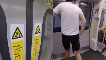 This man is built different. Imagine the commitment to catch the same train at different stations