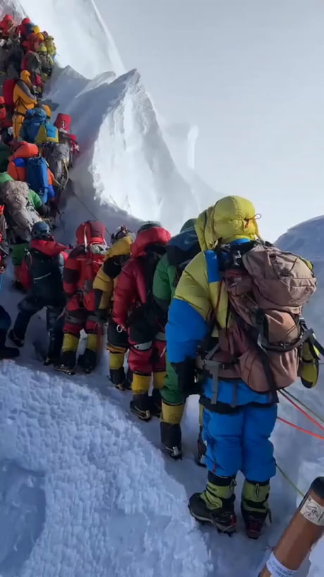 Traffic jam at Mt. Everest