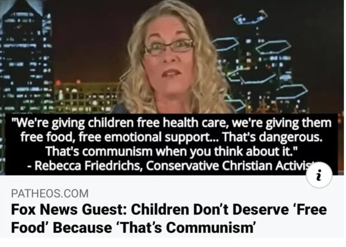 "Feeding children for free? Sounds like commie talk, buddy"