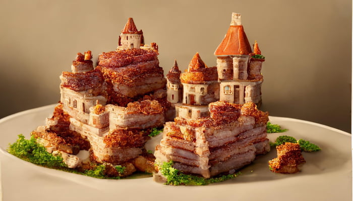 Crispy skin fried pork castle 😍 - 9GAG