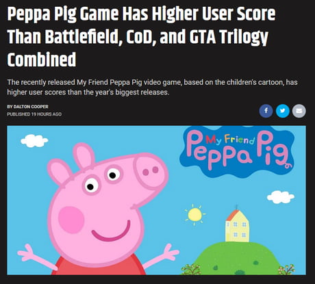 Peppa Pig Game Is Higher Rated Than New Battlefield, COD, And GTA