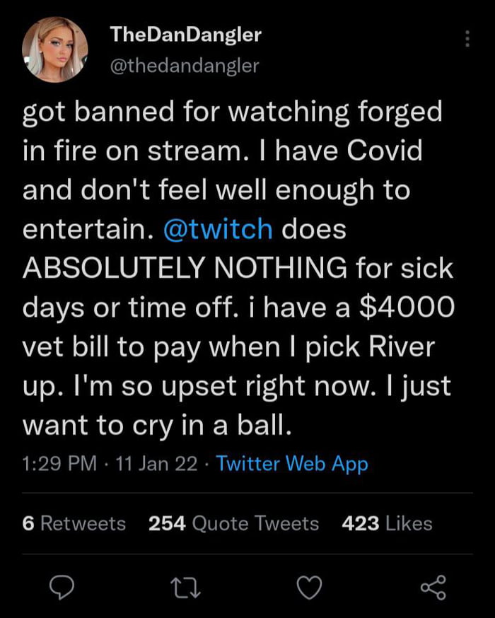 Entitled twitch streamer gets banned for breaking tos then complains about it 9GAG