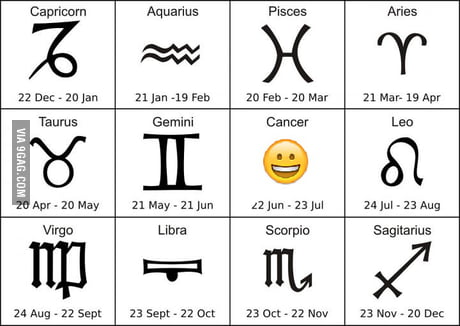 Just in case you wanna find your zodiac sign 9GAG