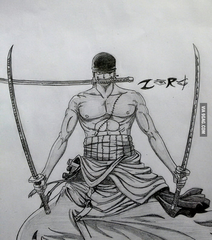 Roronoa zoro sketch - 9GAG