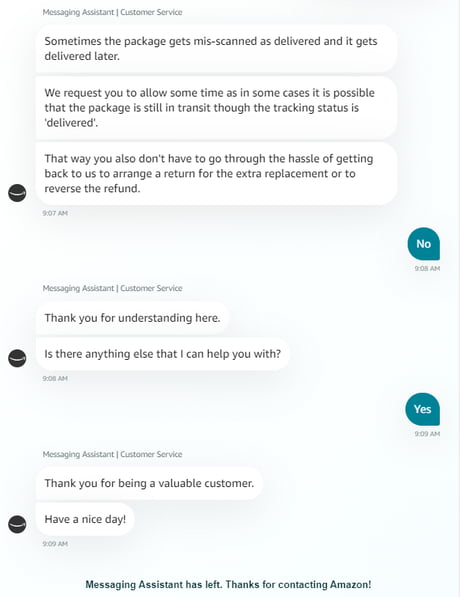Amazon support chat