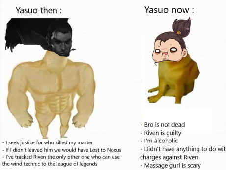 Yasuo is not annoying! You are just bad at the game! 🤡🤡🤡🤡Also yasuo: :  r/LeagueOfMemes