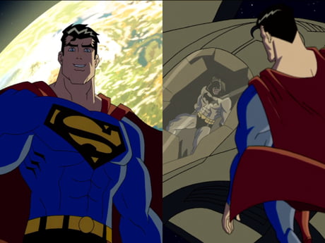 That moment when Superman finds his best friend (Batman) is alive. -Superman /Batman: Public Enemies - 9GAG
