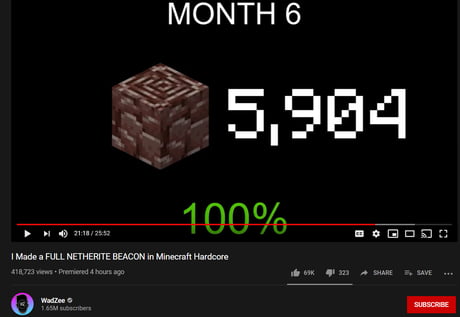 This Guy Spent 6 Months Of His Life 500 Hours In Minecraft To Get A Full Netherite Beacon 9gag