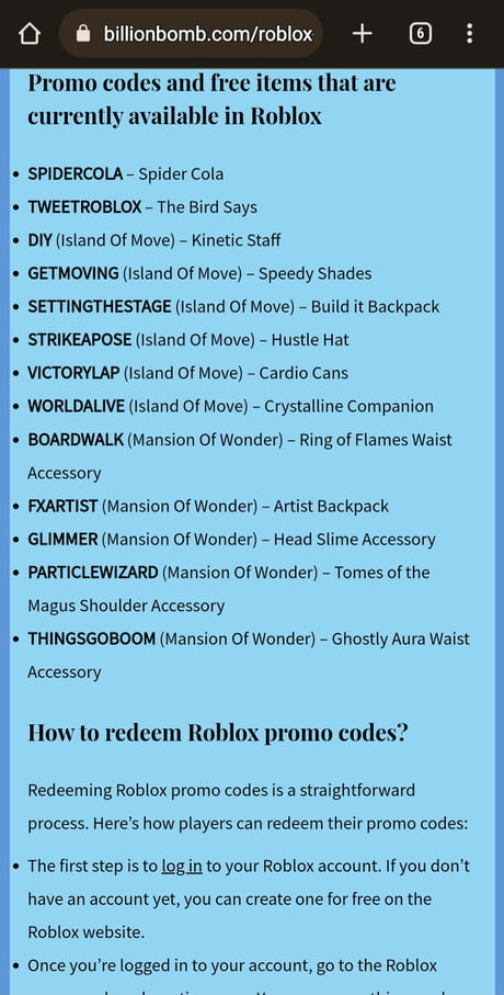 Roblox Promo Codes – Working Promo Codes List In 2023 – Get