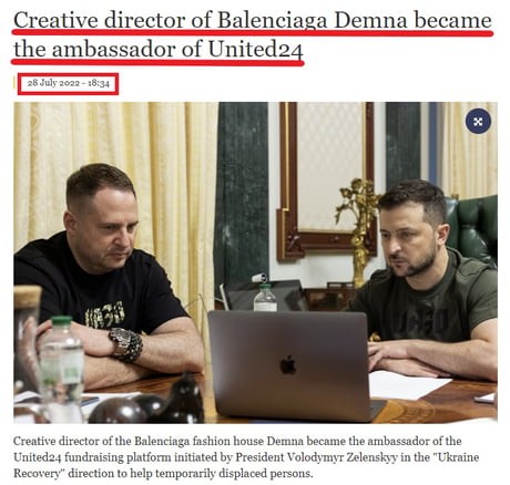 Creative director of Balenciaga Demna became the ambassador of United24 —  Official website of the President of Ukraine