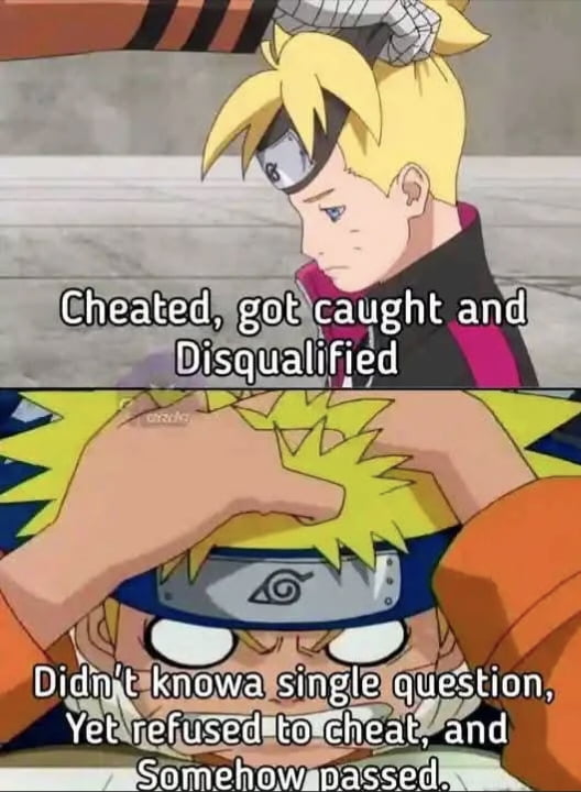 The difference between both. Don't touch me you Boruto Fan