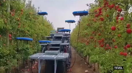 Drones are now picking apples in farms.