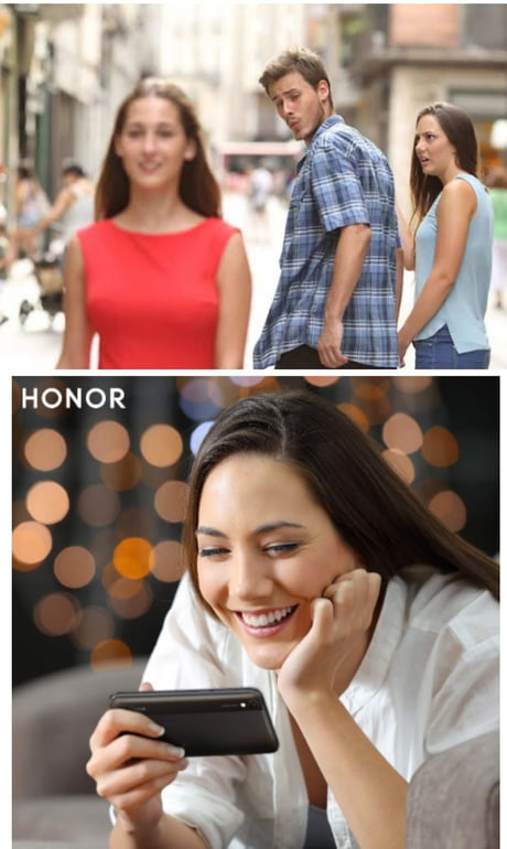 The Light Blue Girl In The Disloyal Meme Became A Model For Honor Smartphone 9gag