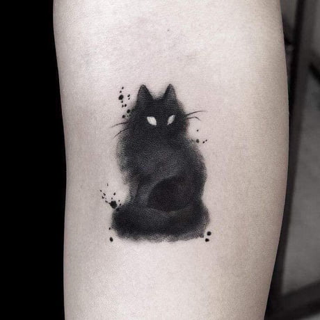 This tattoo of a black cat  9GAG