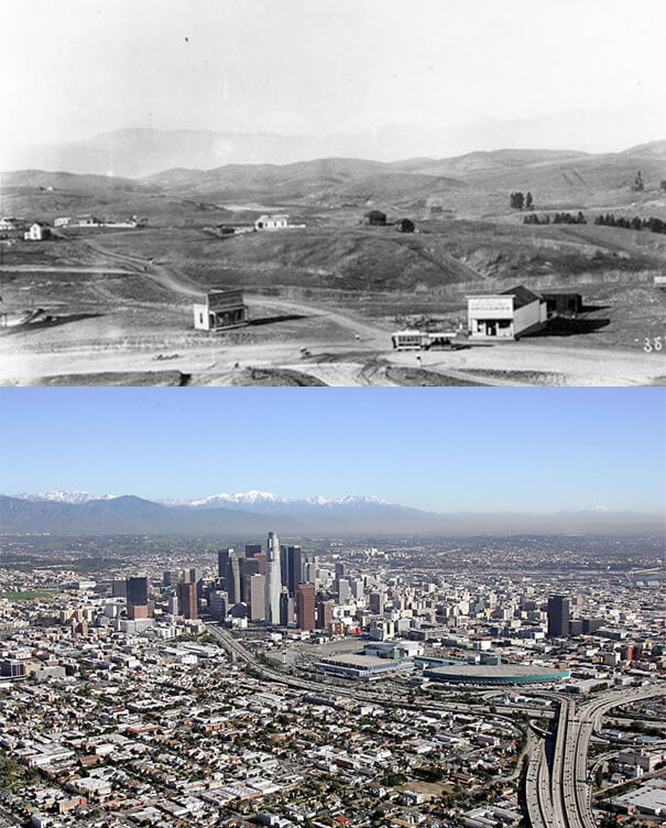 Los Angeles in 1901 and 2001; A hundred years of change. 9GAG