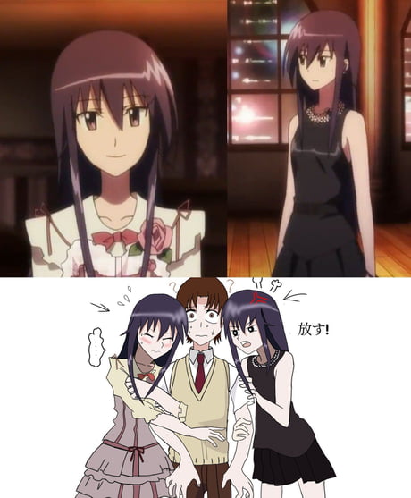 Meme divertido anime seitokai yakuindomo humor de parejas shino