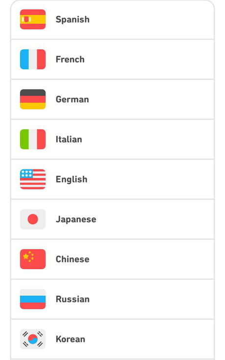 On Duolingo English Is T Represented By The American Flag 9gag