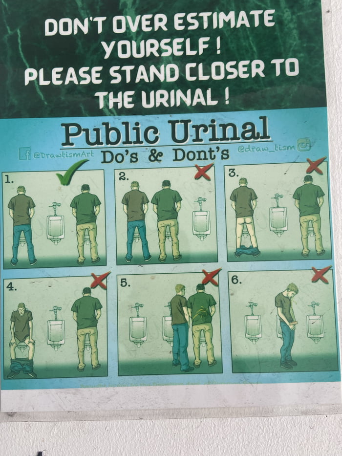 Basic public urinal etiquette 9GAG