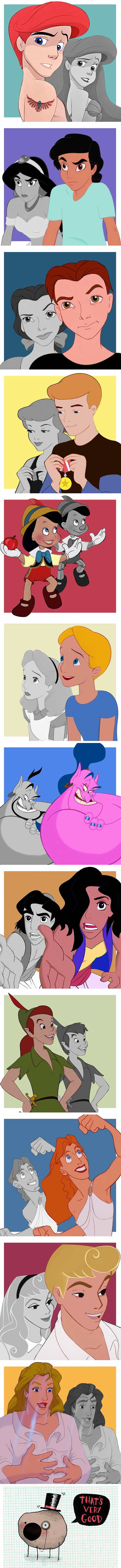 Artist imagines Disney characters in opposite sex - 9GAG