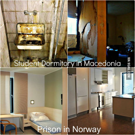 Student Dormitory In Macedonia Vs Norway Prisons 9gag