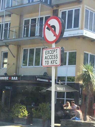 KFC is above road laws