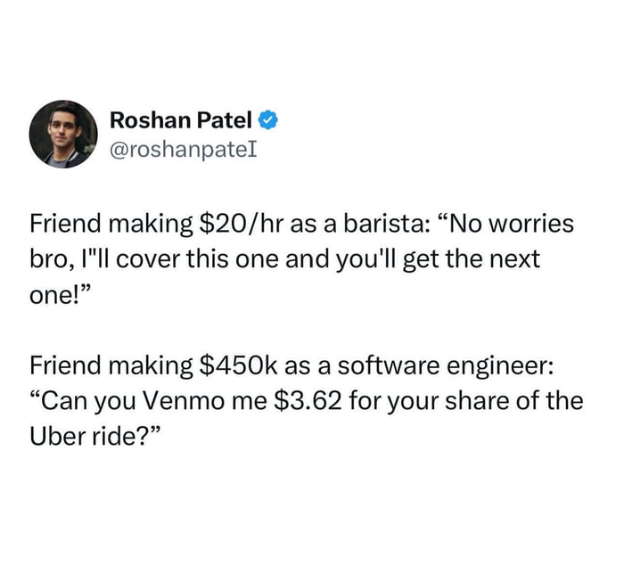 Why is the rich friend so cheap??