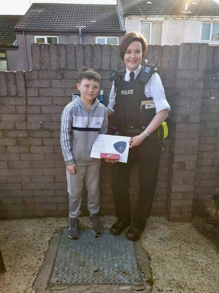 This is Tiernan McCready. In Bogside, UK He saw three males grab an 18 year old girl and try to get her in their van. He reacted instantly and shouted at the males, led the girl to safety and asked his mother to call the police.