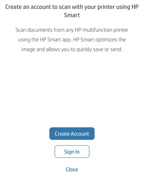 hp scan without account