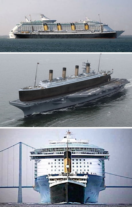 Titanic compares modern ship - 9GAG