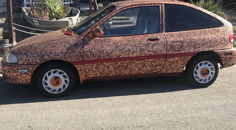 A Car Covered In Pennies 9gag