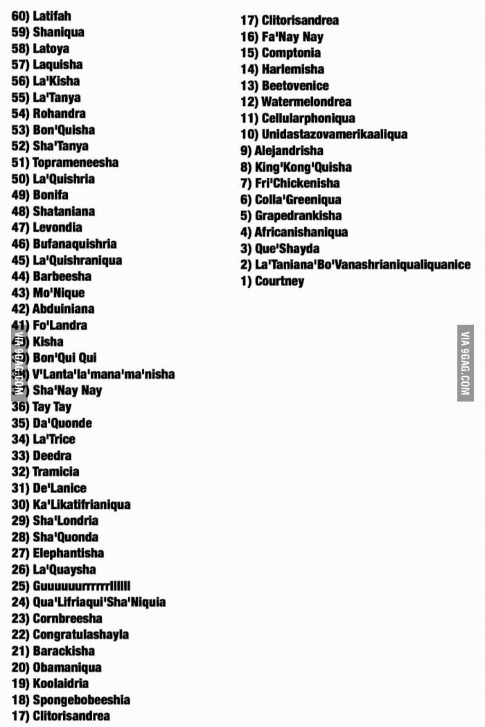 Top 60 hood names for baby girls - 9GAG