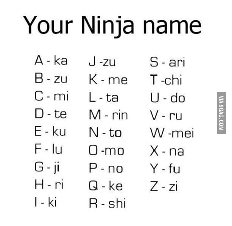 I Wonder Whose Ninja Name Is The Funniest I Ve Got Tekarukite 9gag