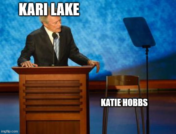 Katie Hobbs Won't Debate Kari Lake In Arizona Governor's Race. - 9GAG