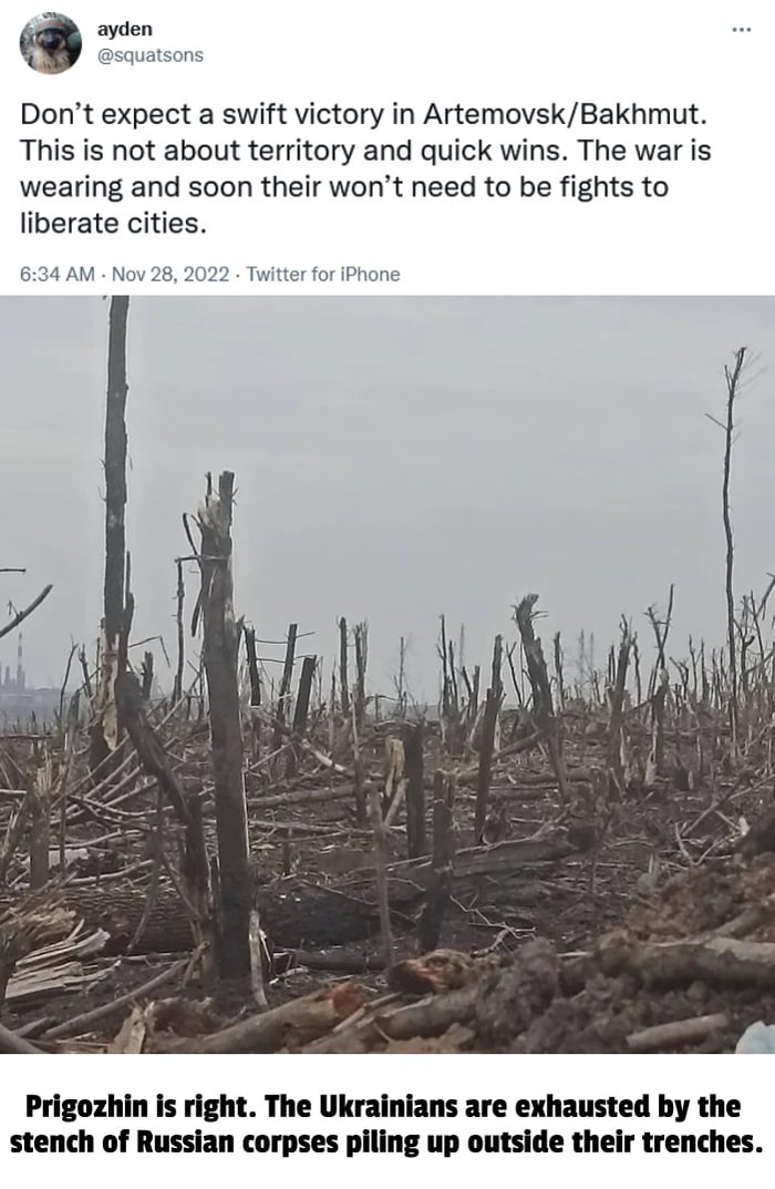 Bachmut on the eastern front has been a brutal RU meat grinder for