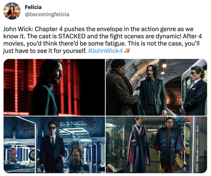 'John Wick Chapter 4' Has The Highest Rotten Tomatoes Score In The