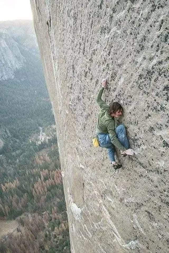 Czech climber Adam Ondra freeclimbing El Capitán in Yosemite National