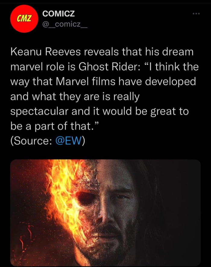Well, Ghostriders real name is Johnny, so Keanu OBVIOUSLY has to get