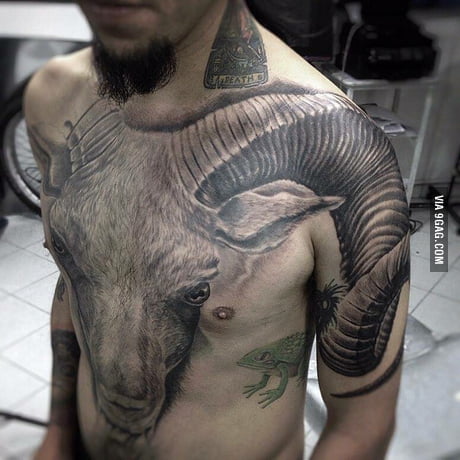 Why would f**king tattoo a goat on your whole chest!!!! - 9GAG