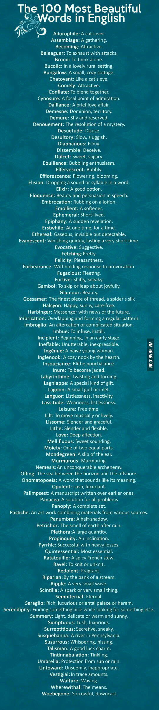 English beautiful Words