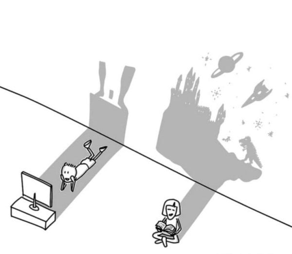 Books are good for the children; they help develop imagination!