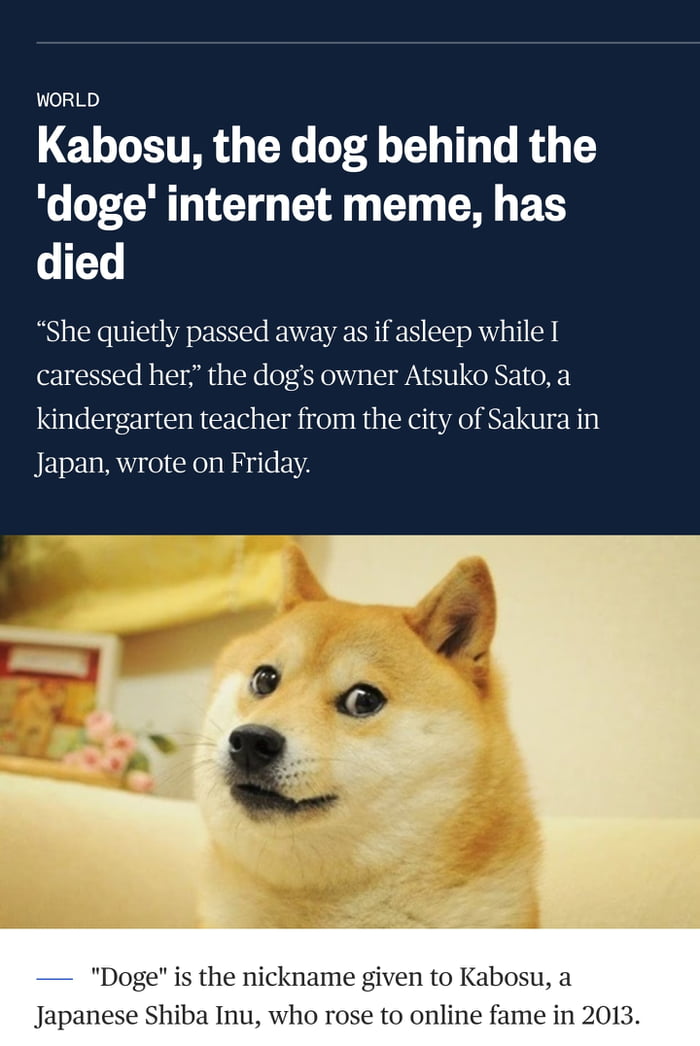 RIP Doge - 9GAG