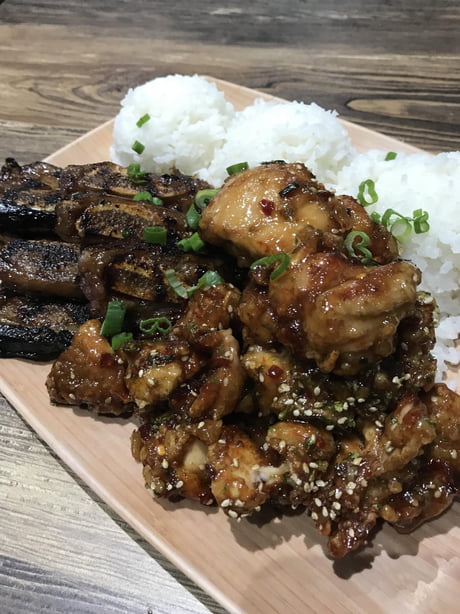 Island Flavor Las Vegas Furikake Chicken And Kalbi Short Ribs Mixed Plate Hands Down The Best Hawaiian Restaurant In Town A Must Try If You Re In The Area 9gag