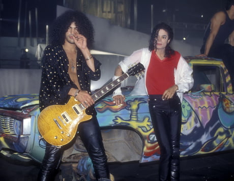 Michael Jackson and Slash, 1992. - 9GAG