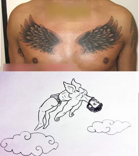 Wings on chest tattoo meme