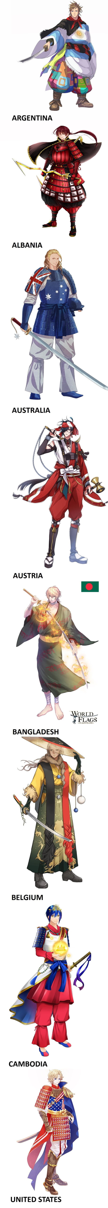 Japanese Artists Reimagine Countries And Their Flags As Anime Characters For 2020 Tokyo Olympics Worldflagsorg Part 1 9gag