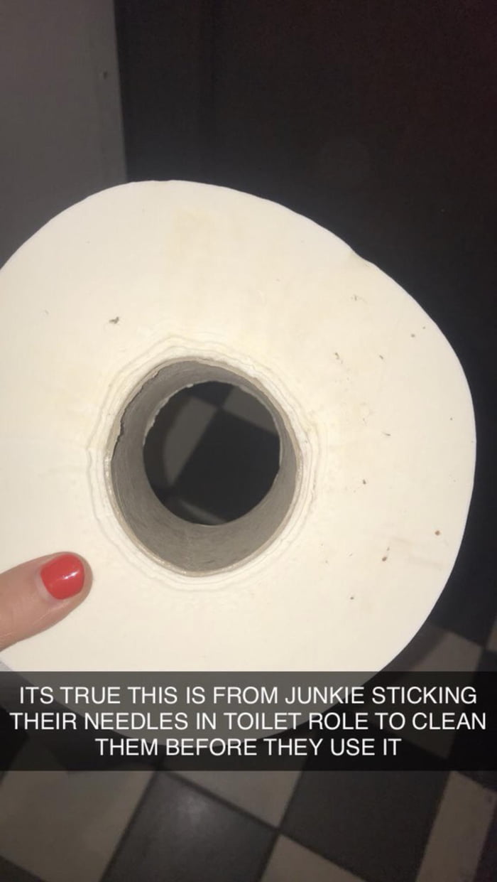 People sticking needles into toilet roll to clean them 9GAG