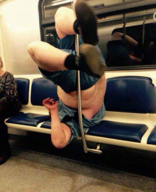 When you wanna do a sexy pole dance but remember you are just fat and drunk